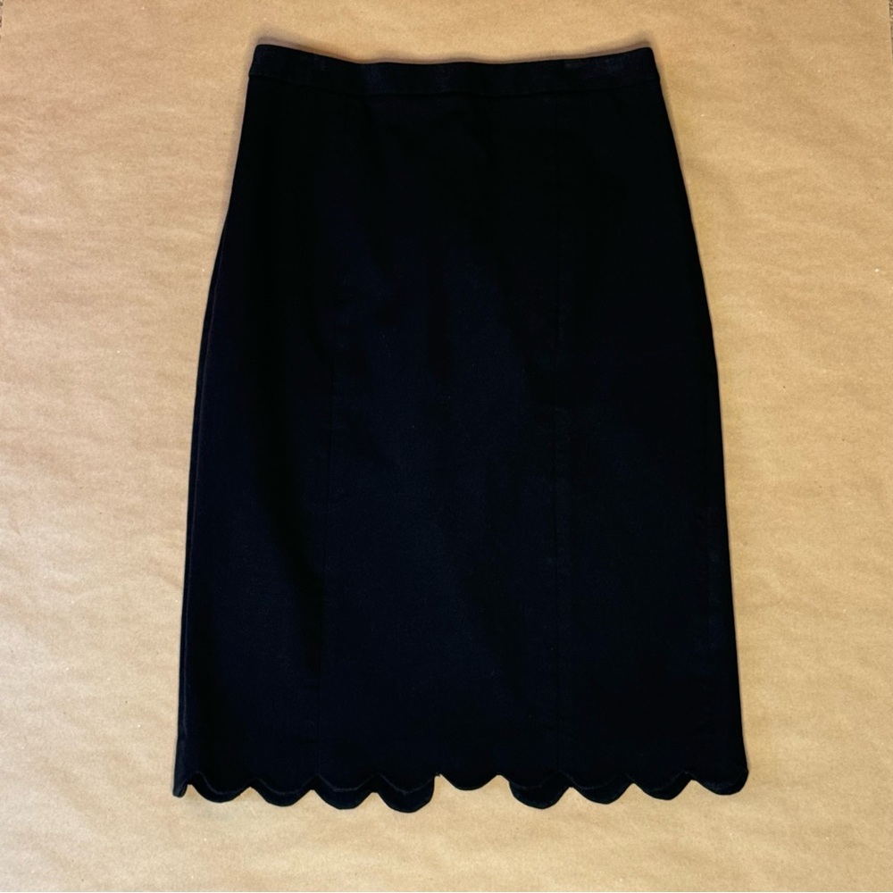 Banana Republic Black Pencil Skirt with Scalloped Edge